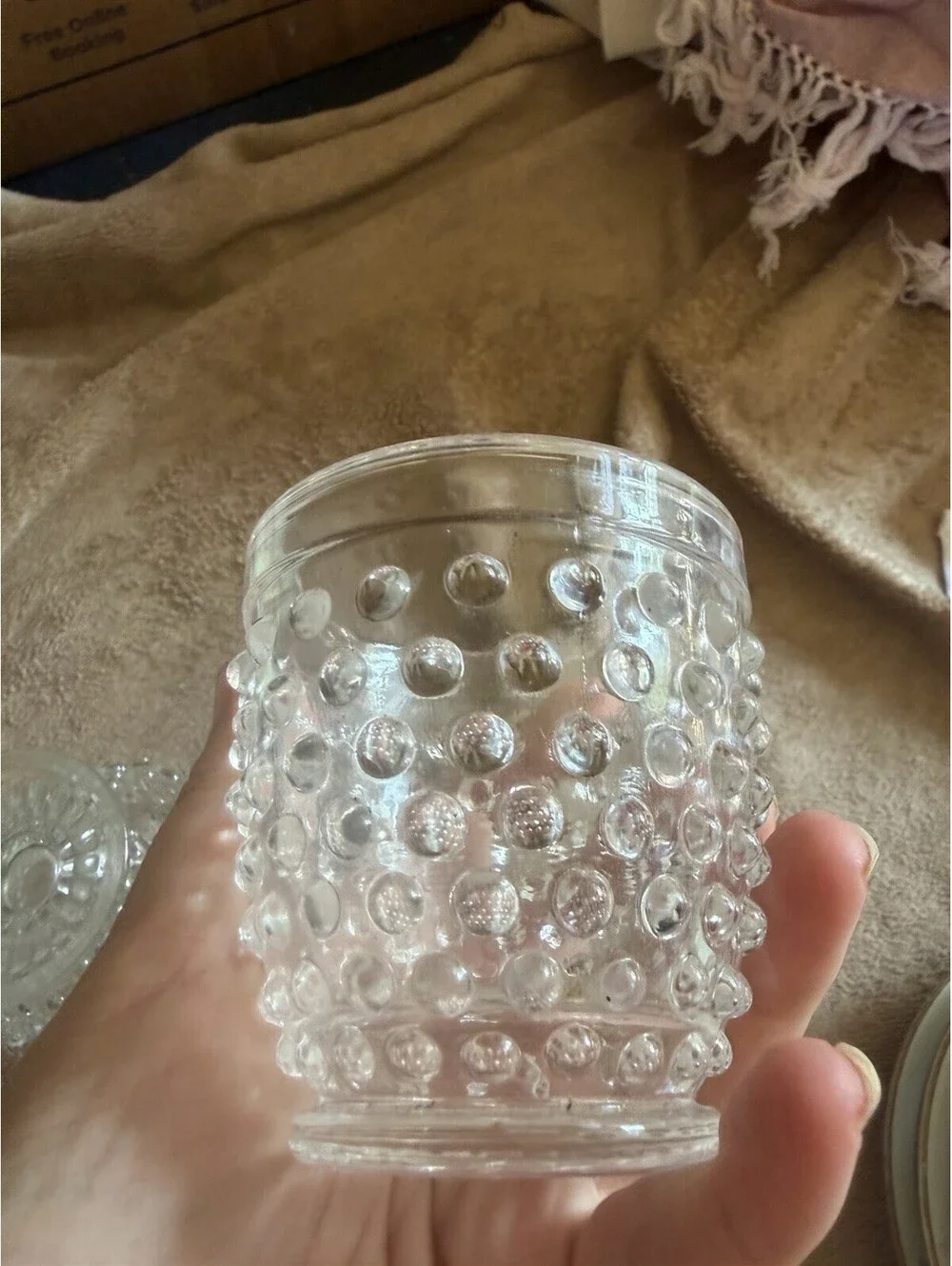 Vintage Moonstone Opalescent Hobnail Sugar Anchor Hocking 1941-1946 USA